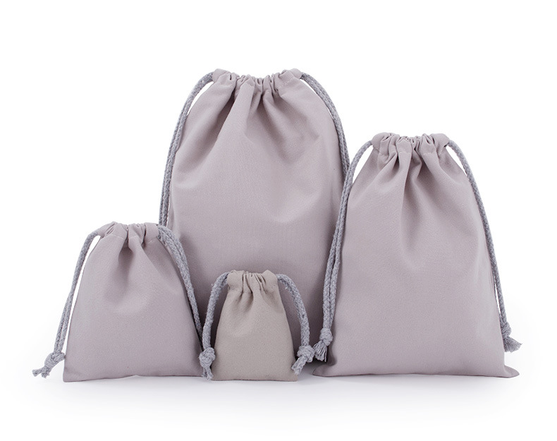 Wholesale and in-stock white drawstring cotton drawstring bags, blank eco-friendly gift packaging, storage canvas drawstring bags pic 46
