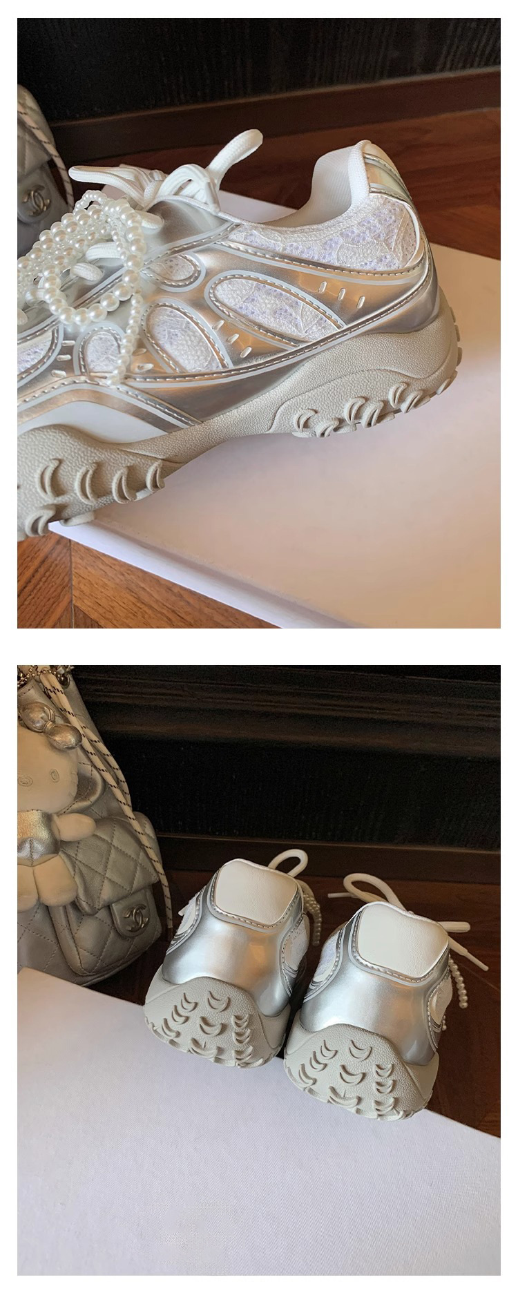 牛皮版源利通厚底运动鞋2025珍珠系带复古老爹鞋女内增高德训鞋女详情5