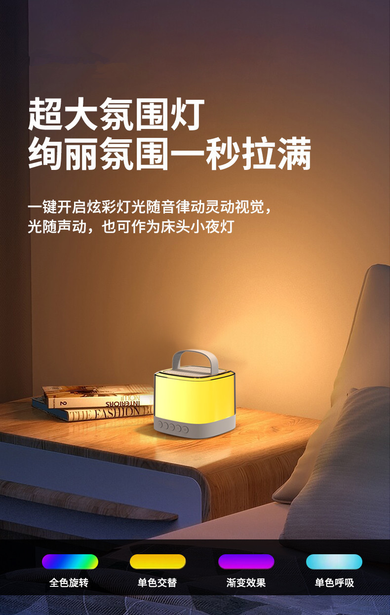 新款跨境蓝牙音箱便携式户外蓝牙音响无线K歌带话筒麦克风家庭ktv详情11