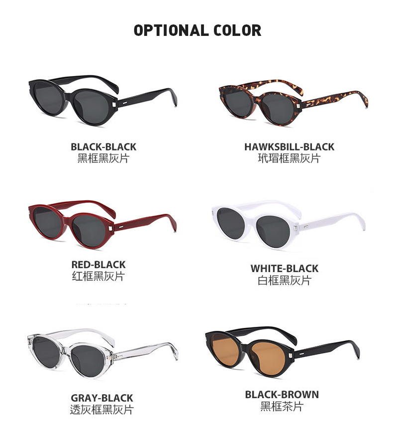 The 2025 new trendy Ankela red cat-eye sunglasses for women, a high-end look, UV protection, Korean style pic 8
