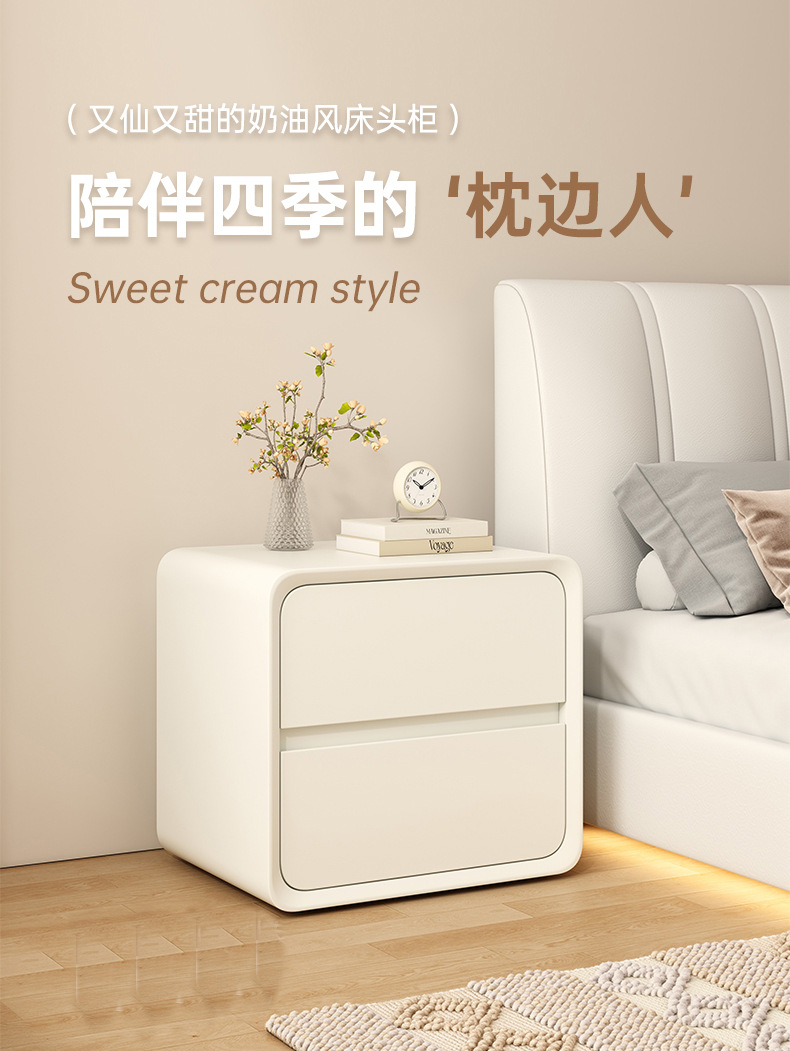 Small, modern, simple and extremely narrow bedside table, cream-style ultra-narrow 2025 new mini slit storage rack pic 2