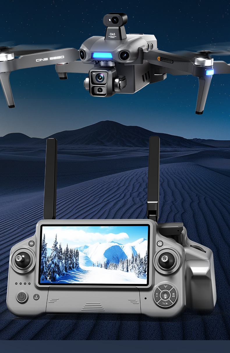 The latest S880 professional unmanned aerial vehicle, equipped with a large screen control for long-distance 12-kilometer video transmission and a 3-axis gimbal, Pengyi P7Max pic 15