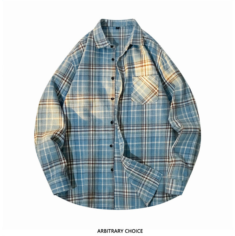 Retro checkered shirt for men 2025 Spring and Autumn new style American casual loose trendy long-sleeved shirt couple coat for men pic 16