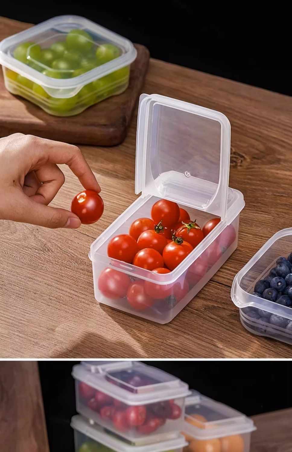 水果盒学生便携保鲜盒上班族饭盒便当盒冰箱摆地摊收纳盒详情19