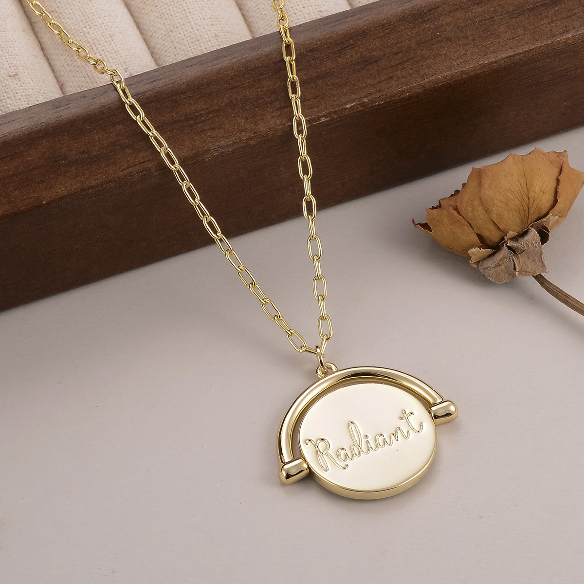 European and American letter fashion pendant, niche round English collarbone chain, versatile for women, light luxury, diamond-encrusted, personalized factory wholesale pic 31