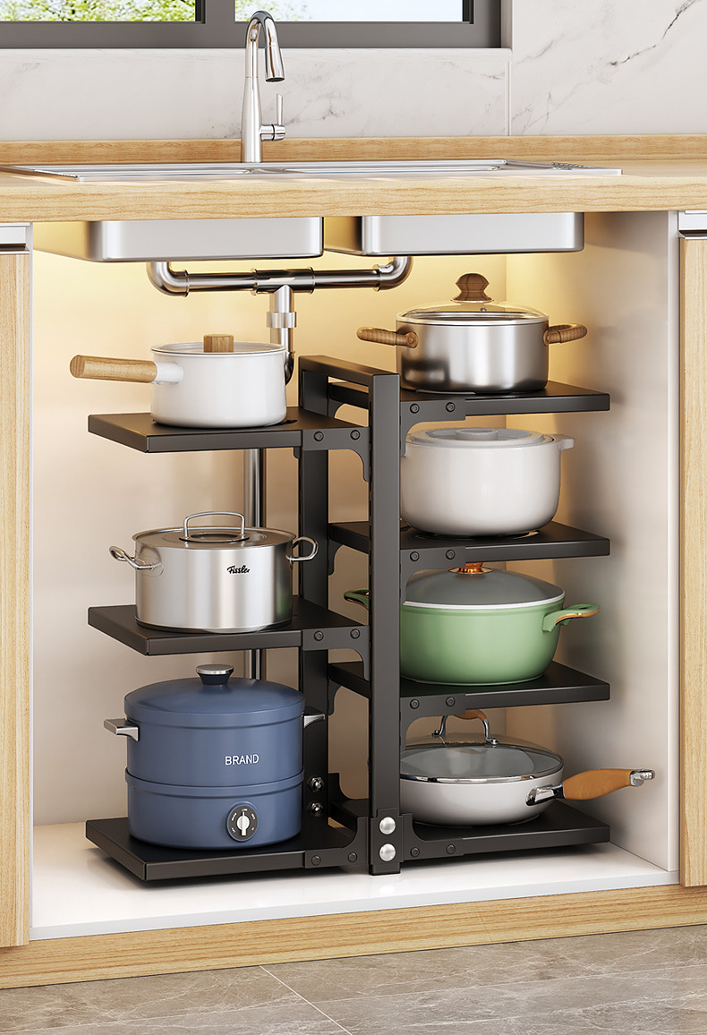 Multi-layer kitchen storage rack, household multi-functional pot rack, countertop sink, cabinet storage rack, daily necessities pic 2