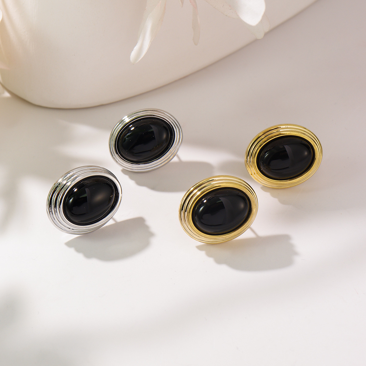 s925银针耳环新款高级感爆款耳饰小众独特虎眼石耳钉美拉德风详情3