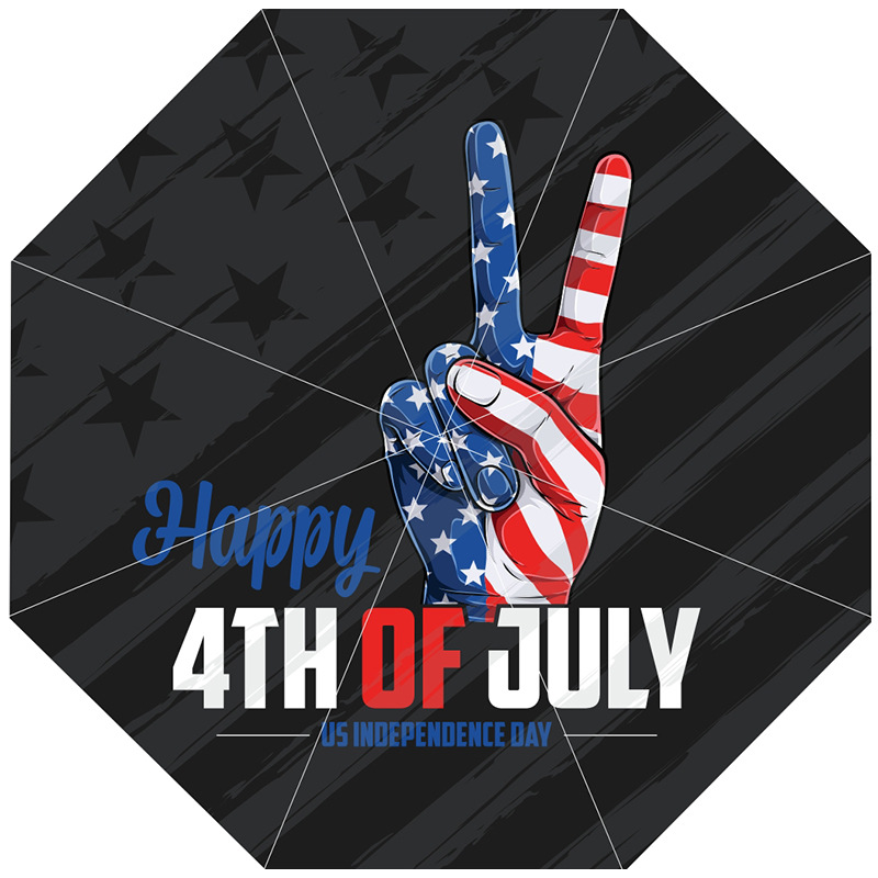 Amazon Independence Day umbrella, automatic folding umbrella, full-page printed logo, sunshade umbrella, digital printing gift umbrella pic 11