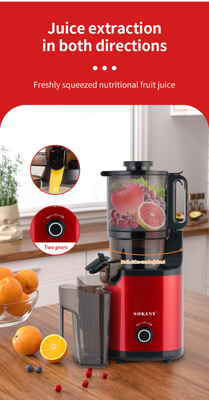 Foreign trade export SOKANY01009 juicer, large-diameter slow juicer, 800W multi-functional household juicer pic 4
