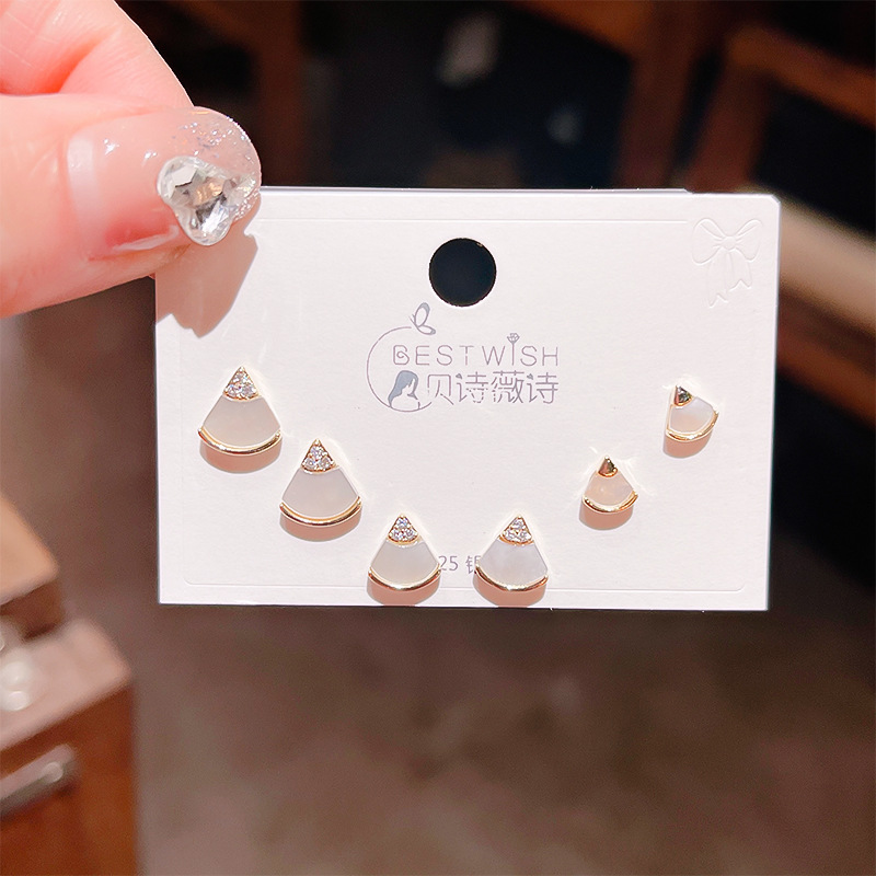 高品质感s925银针锆石6件套装小耳钉 女韩版简约气质三对耳钉批发详情21