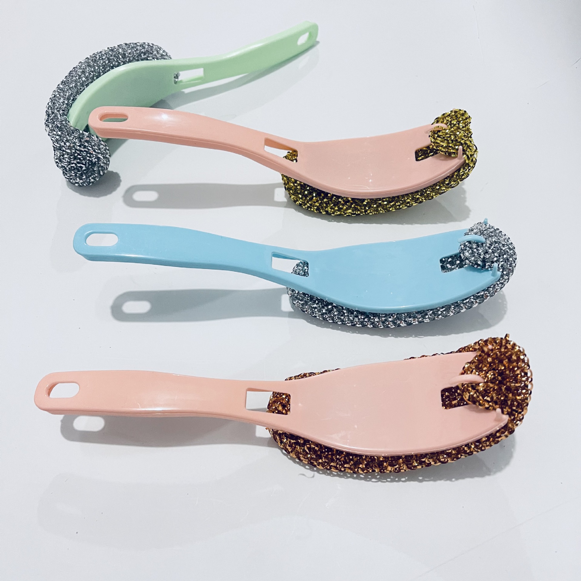 【 Zone 2-10 】 Gold Wire 【 Curved Handle 】 Pot brush 500 yuan per box, curved handle pot brush, gold wire and silver wire pot brush, curved handle scrubbing pot, scrubbing pot and bowl, kitchenware wholesale 1 yuan supply pic 5