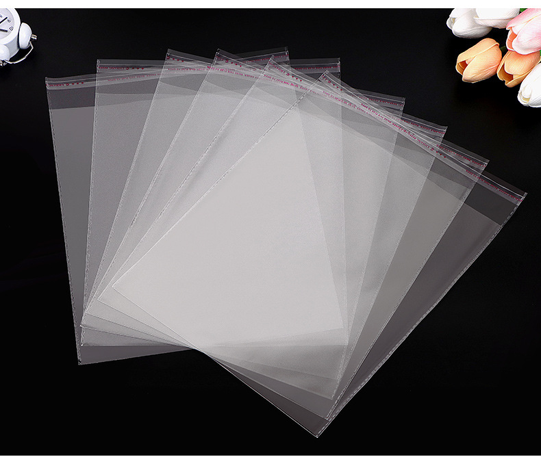 22CM毛巾opp透明不干胶自粘袋短袖T恤双面自封袋放破损服装加印袋详情13