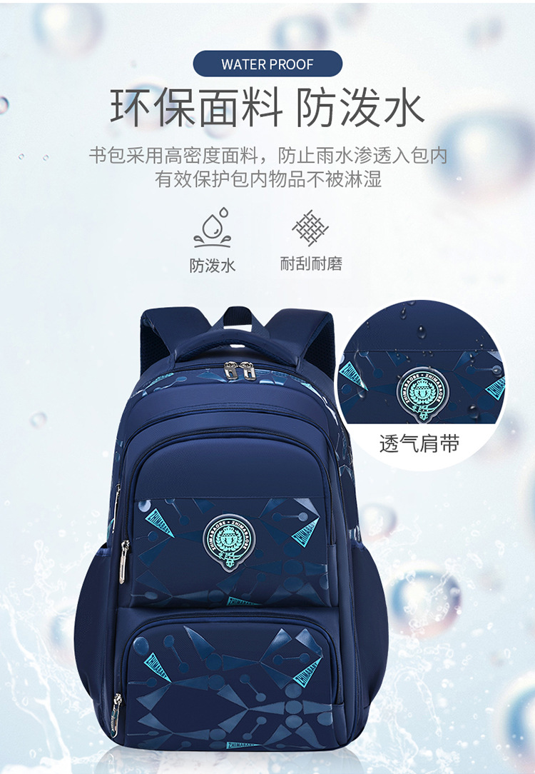 宝蓝双肩背包黑色户外男女通用幼儿园书包电脑包详情2