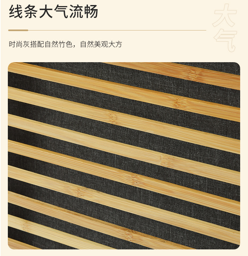 亚马逊竹制脏衣篮浴室布艺可拆卸置物架客厅玩具衣服收纳蓝批发详情8