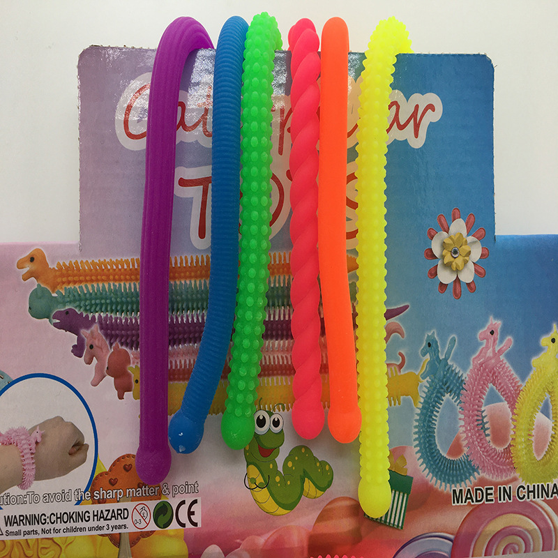 TPR threaded noodles, corrugated and mottled noodles, tension rope, pressure-reducing soft rubber, special-shaped tension band, elastic rope toy pic 6