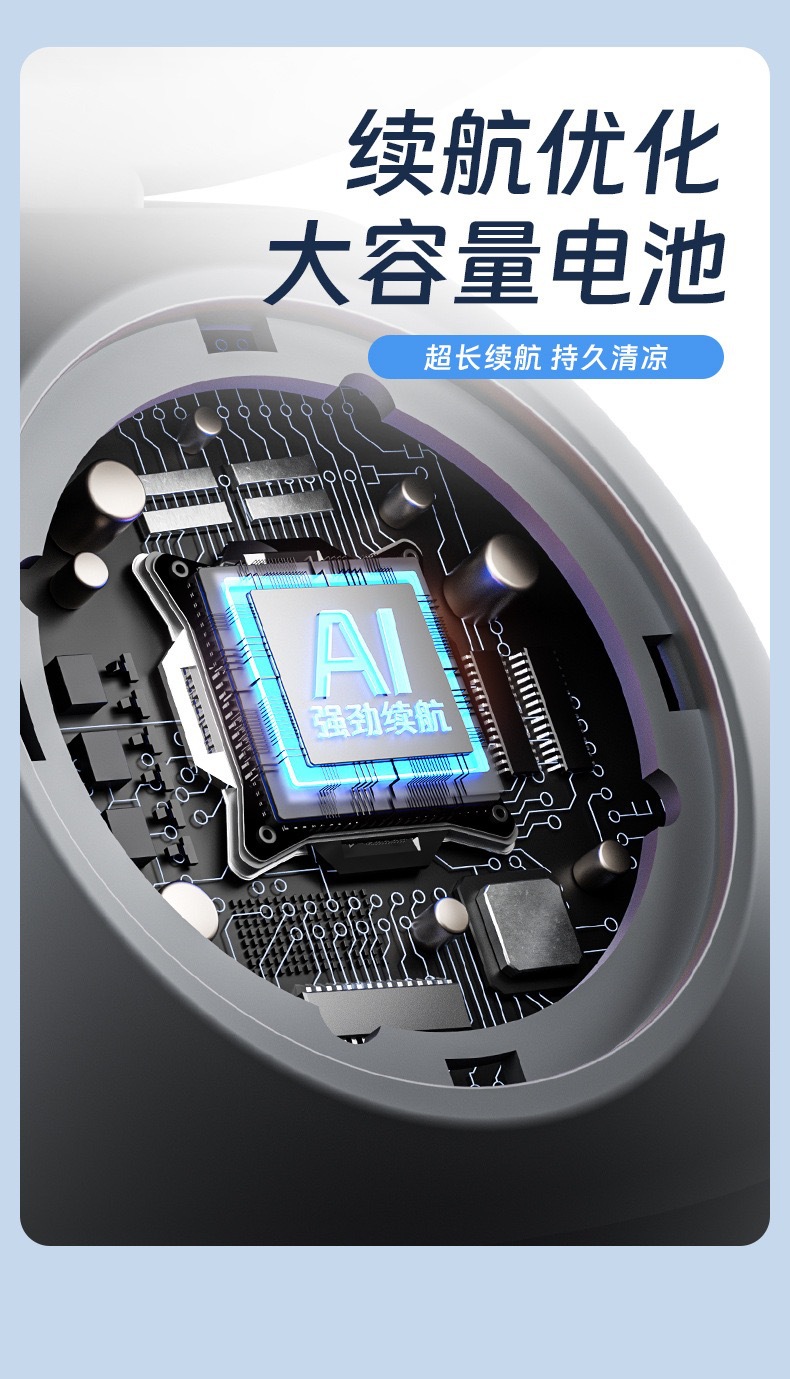 跨境多功能壁挂桌面风扇超长续航静音usb小型电风扇智能数显风扇详情12