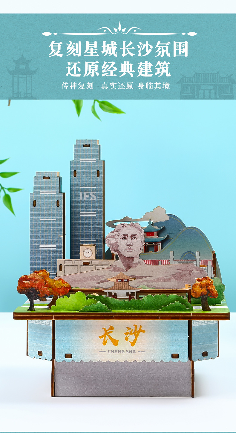 Shengtai 3D jigsaw puzzle, diy model assembly, popular scenic spot, Changsha music box, gift wholesale pic 2