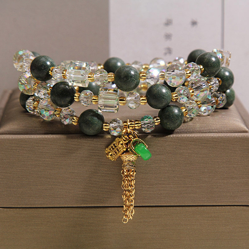 合香珠水晶多圈手链女款轻奢小众平安扣吊坠手串送闺蜜礼品饰品手饰详情1