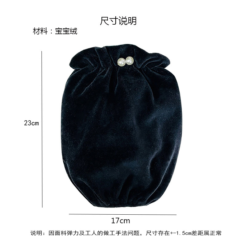 珍珠袖套女款2023新款秋冬毛绒纯色短款套袖网红办公防污耐脏护袖详情2
