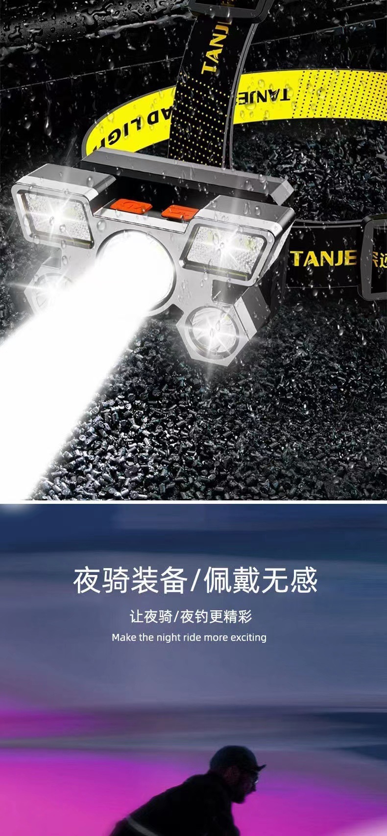 强光头灯可充电超亮远射户外头戴式矿灯野外特种兵照明灯夜五头灯详情18