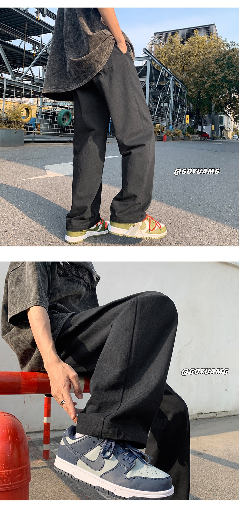 2025新款男士裤子秋冬裤子百搭设计感小众阔腿长裤日系直筒休闲裤详情7