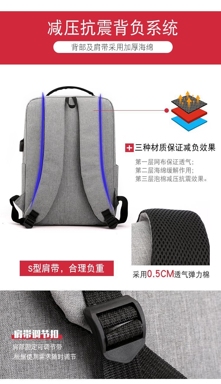 Cross-border 2026 New Business backpack, usb charging Schoolbag, travel waterproof laptop bag, backpack pic 7