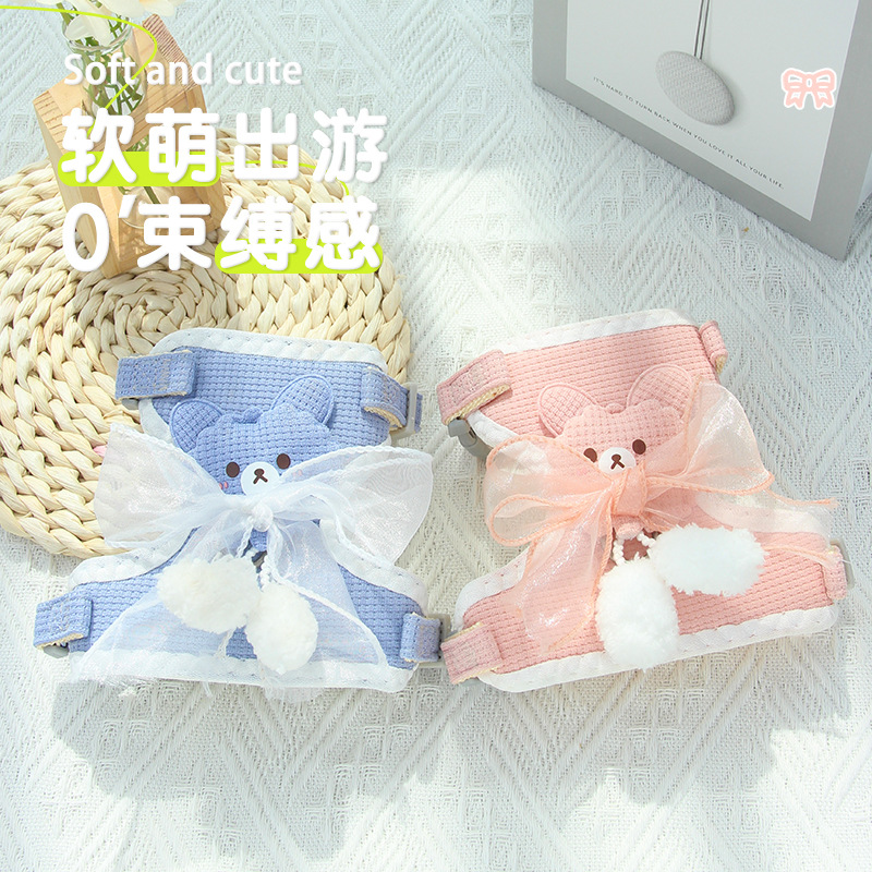 猫咪牵引绳防挣脱外出专用遛猫绳背心式胸背带工字型小猫猫溜猫绳详情4