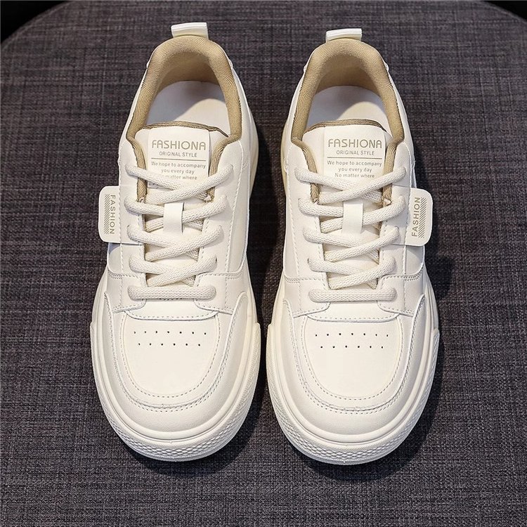 爆款皮面小白鞋女2024秋季新款鞋子百搭女鞋厚底板鞋休闲鞋运动鞋详情3
