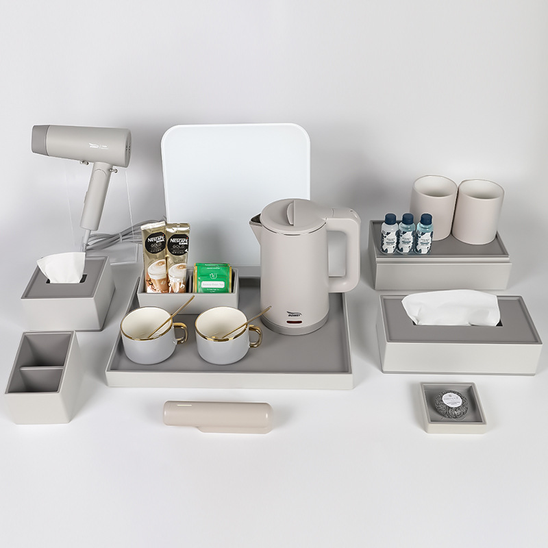 泊为ABS托盘酒店纸巾盒遥控器盒茶叶格洗漱用品盒套装批发 耗品盒酒店必备高档实用 其他酒店用品一应俱全详情1