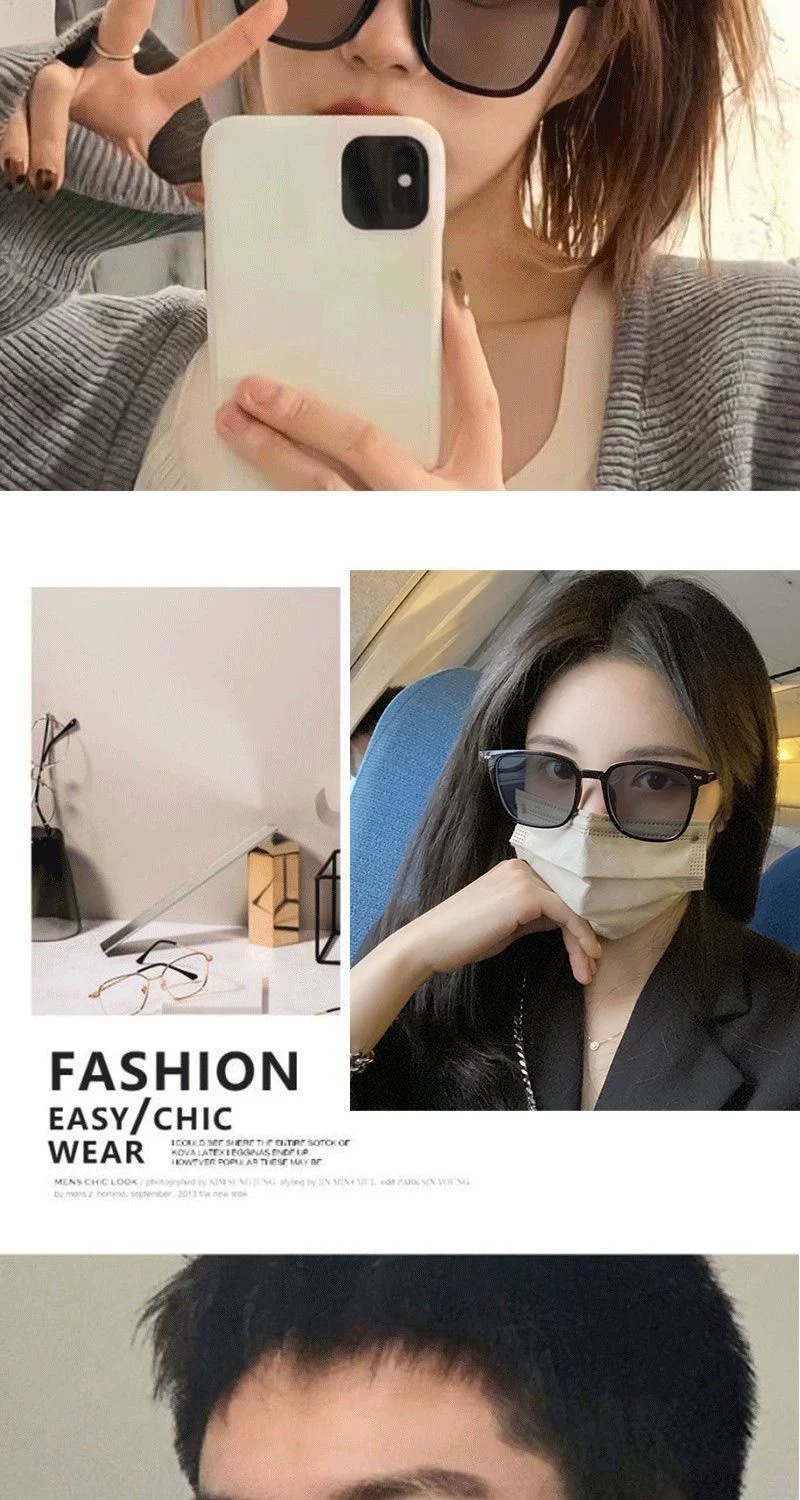 防蓝光辐射眼镜近视男款黑框眼镜变色镜片男女同款韩版潮大脸显瘦详情13