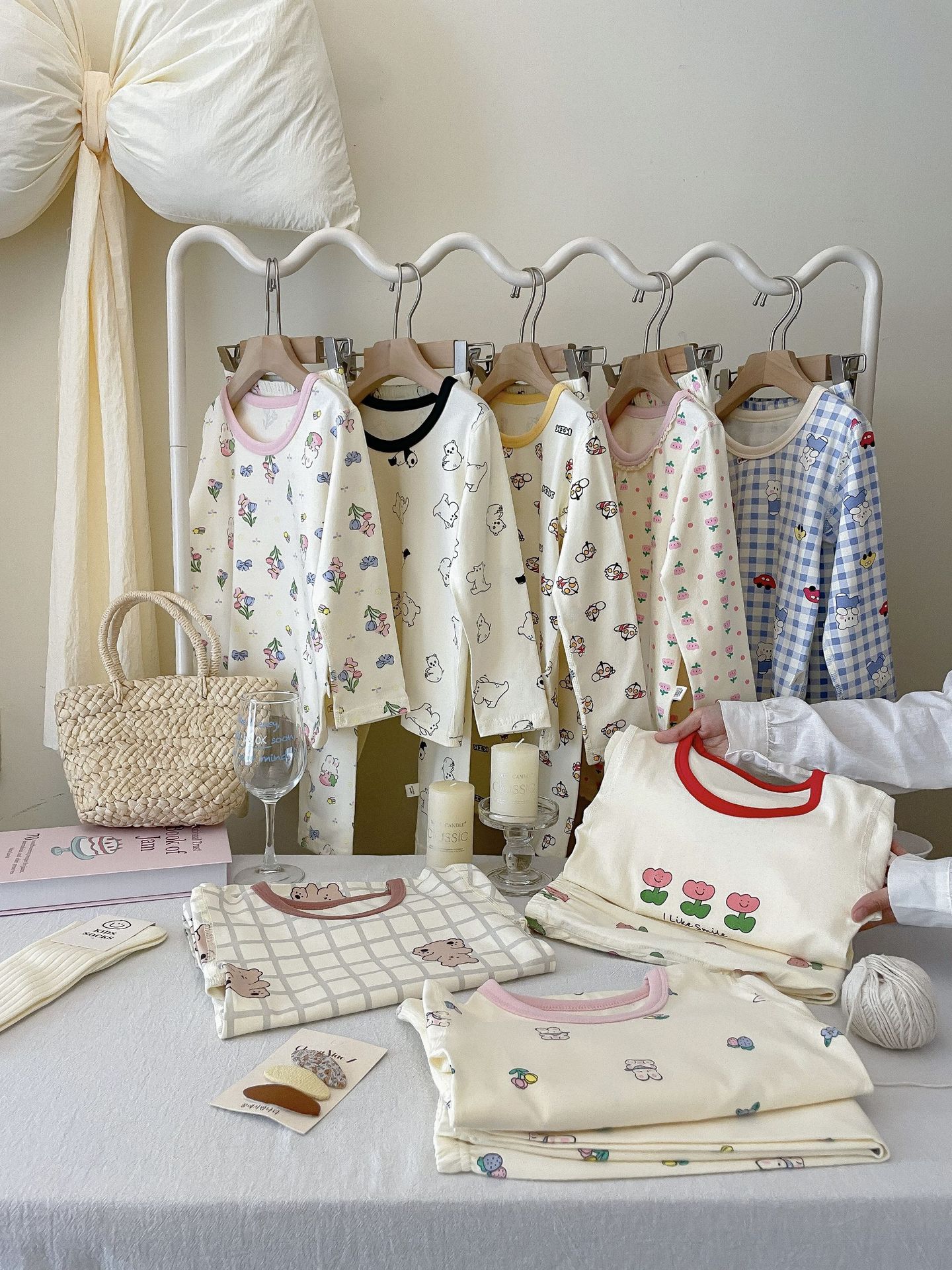 A类纯棉男女童宝宝秋季家居服内衣套装韩版无感印花睡衣秋衣秋裤详情17