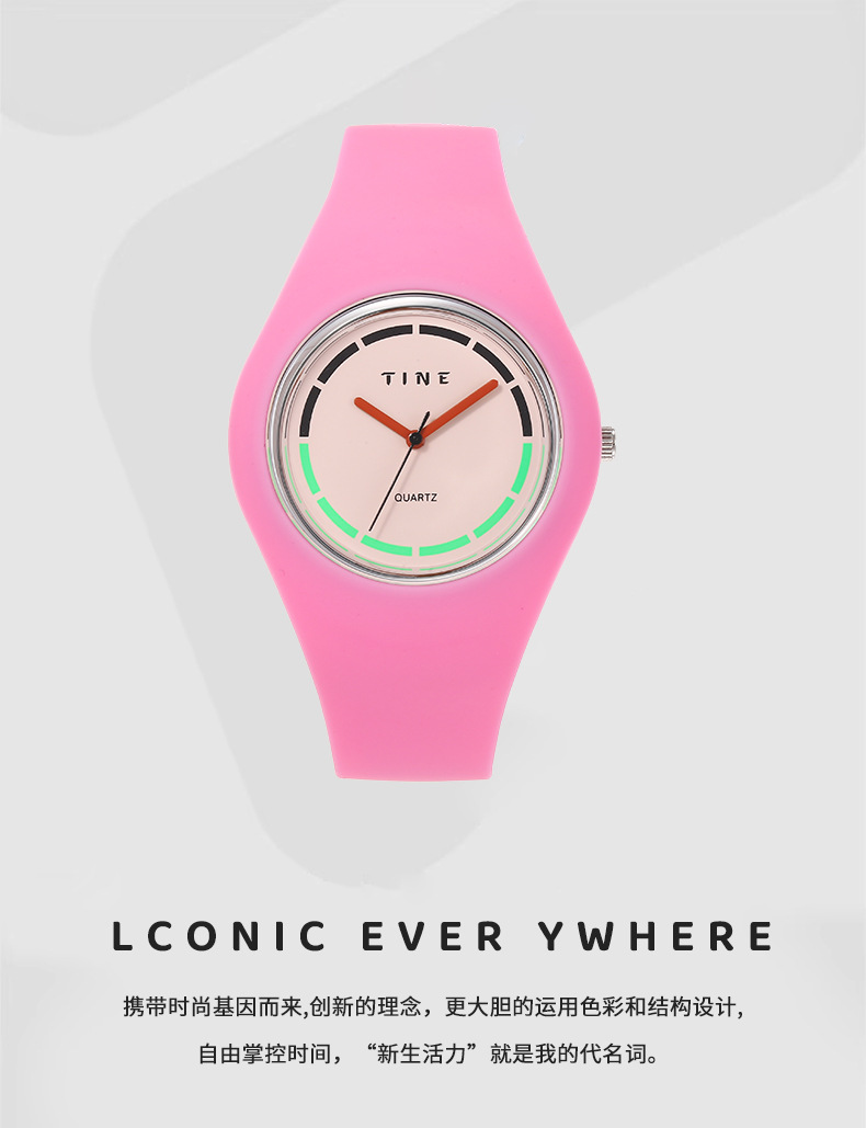 Cross border schoolgirls reloj pareja impermeable versátil reloj de cuarzo casual reloj minimalista reloj electrónico reloj de silicona pic 4