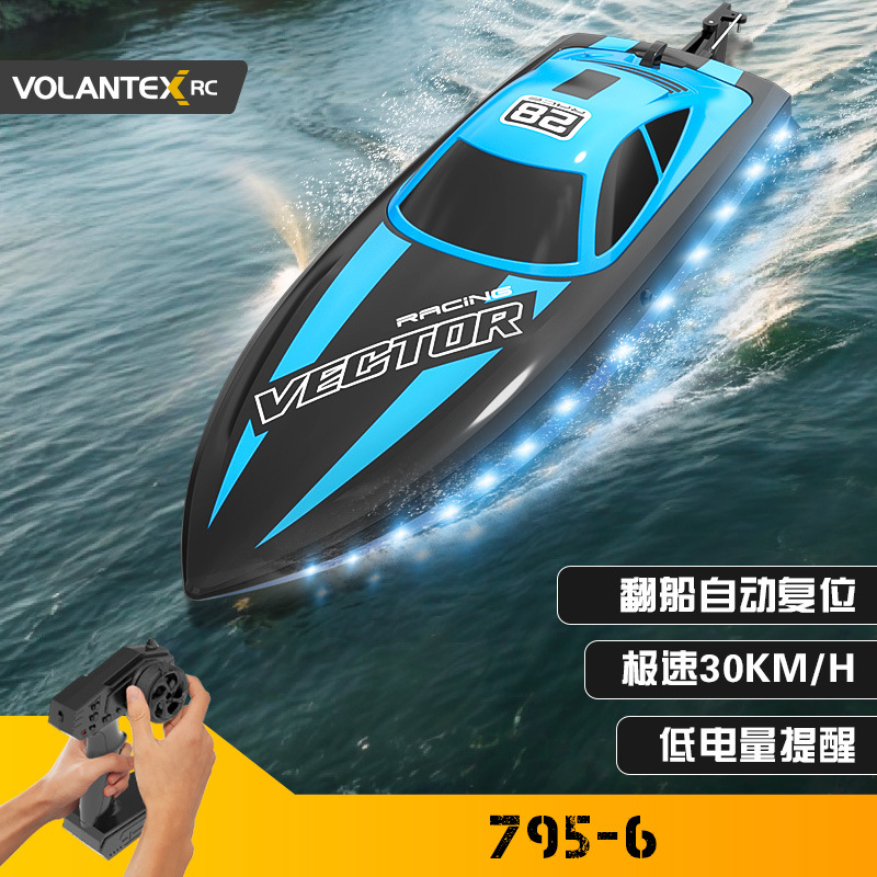 哇噢定制 跨境欧兰斯 遥控船水上玩具船带灯竞技船电动快艇遥控船详情7