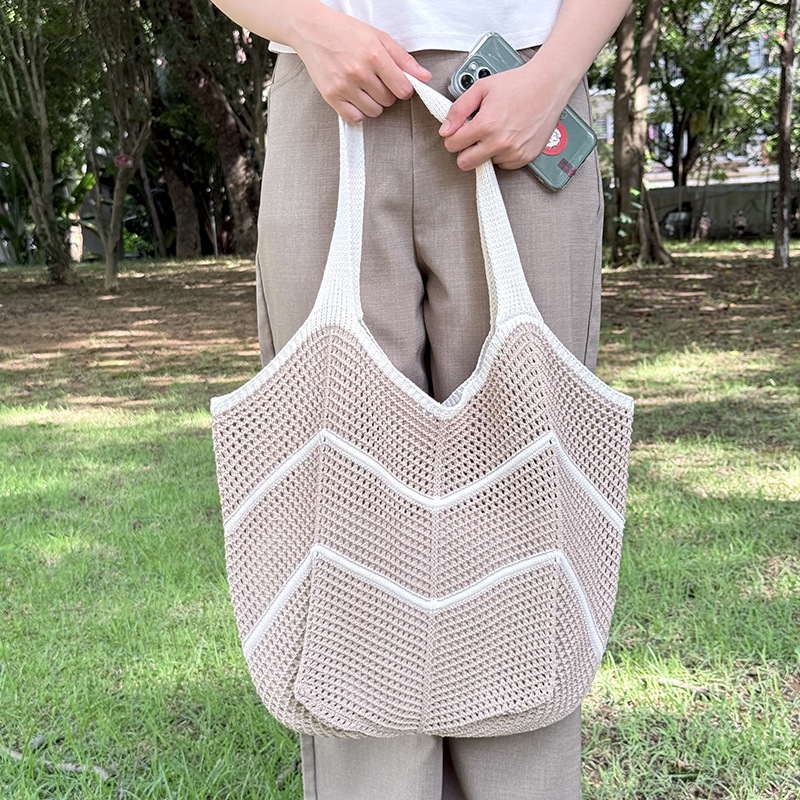 Casual large-capacity knitted bag for women 2025 new style, trendy, versatile and stylish single-shoulder bag, fashionable tote woven bag pic 20