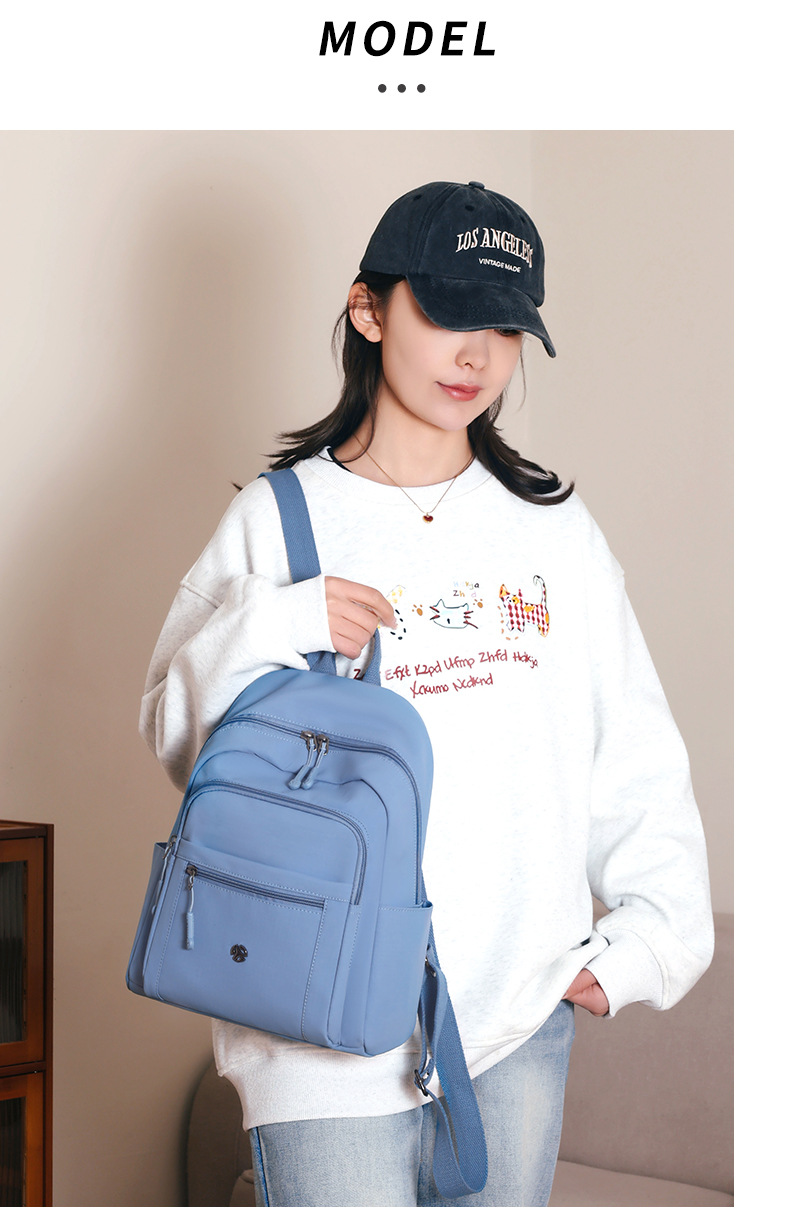 新款大容量双肩包百搭轻便尼龙包简约潮搭旅行包都市风靓丽背包详情15