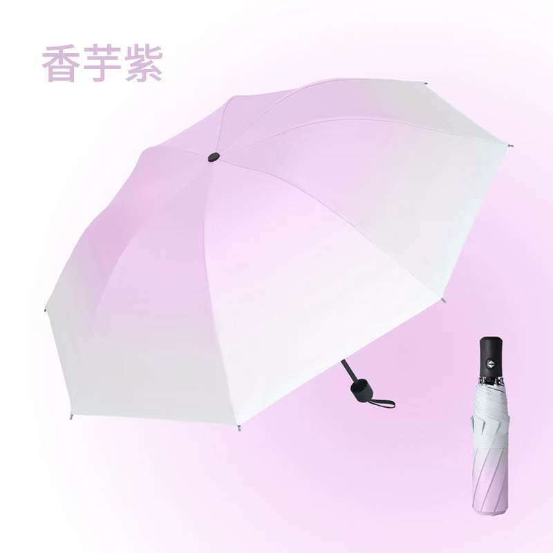 三折折叠伞渐变伞黑胶晴雨两用遮阳伞女防晒防紫外线雨伞自动详情7