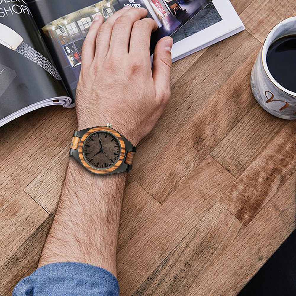 大表盘石英木表新款DIYwristwooden日本2035机芯现货支持一件代发详情6