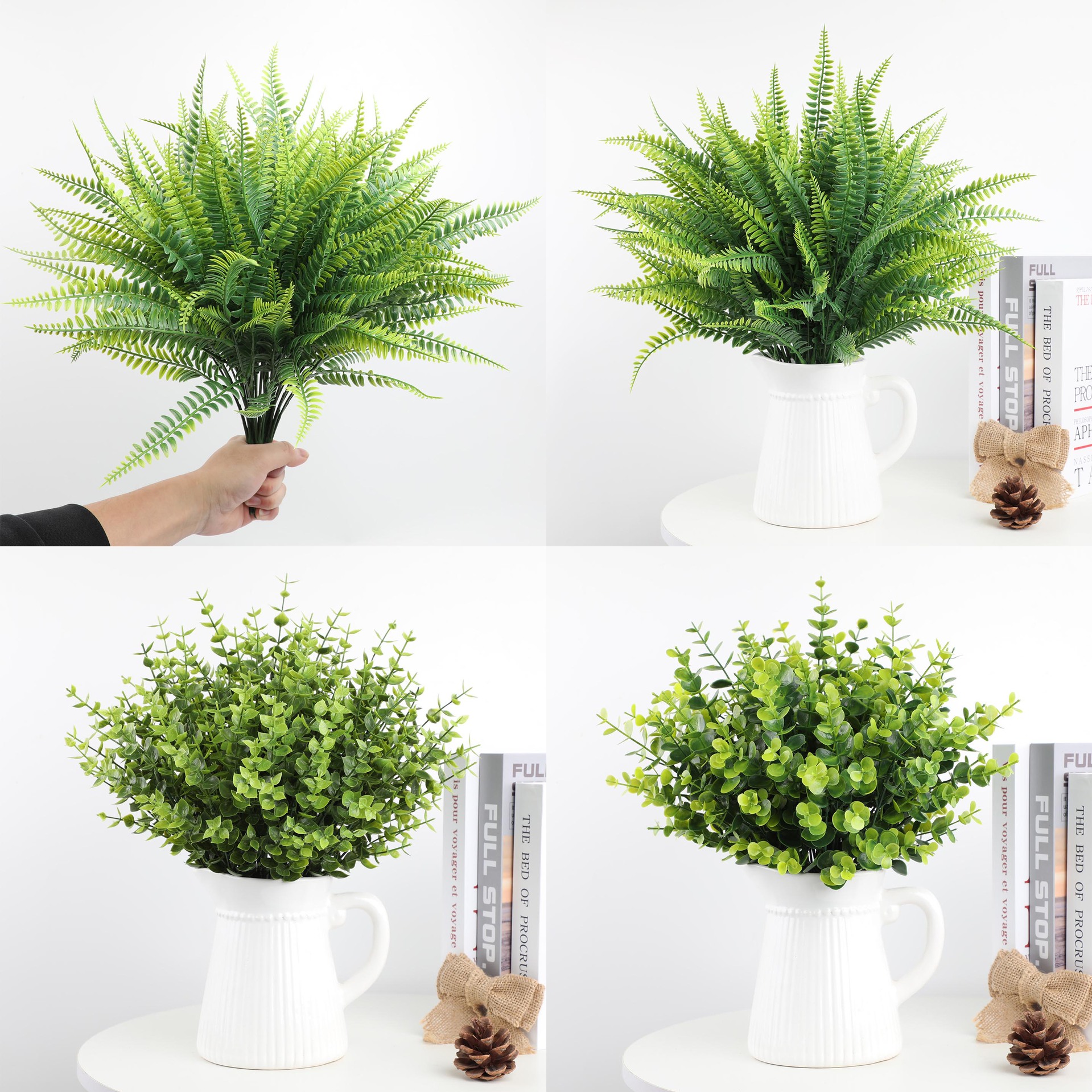 仿真花塑料草尤加利家居装饰摆件婚礼花布置拍摄道具假花绿植批发详情4