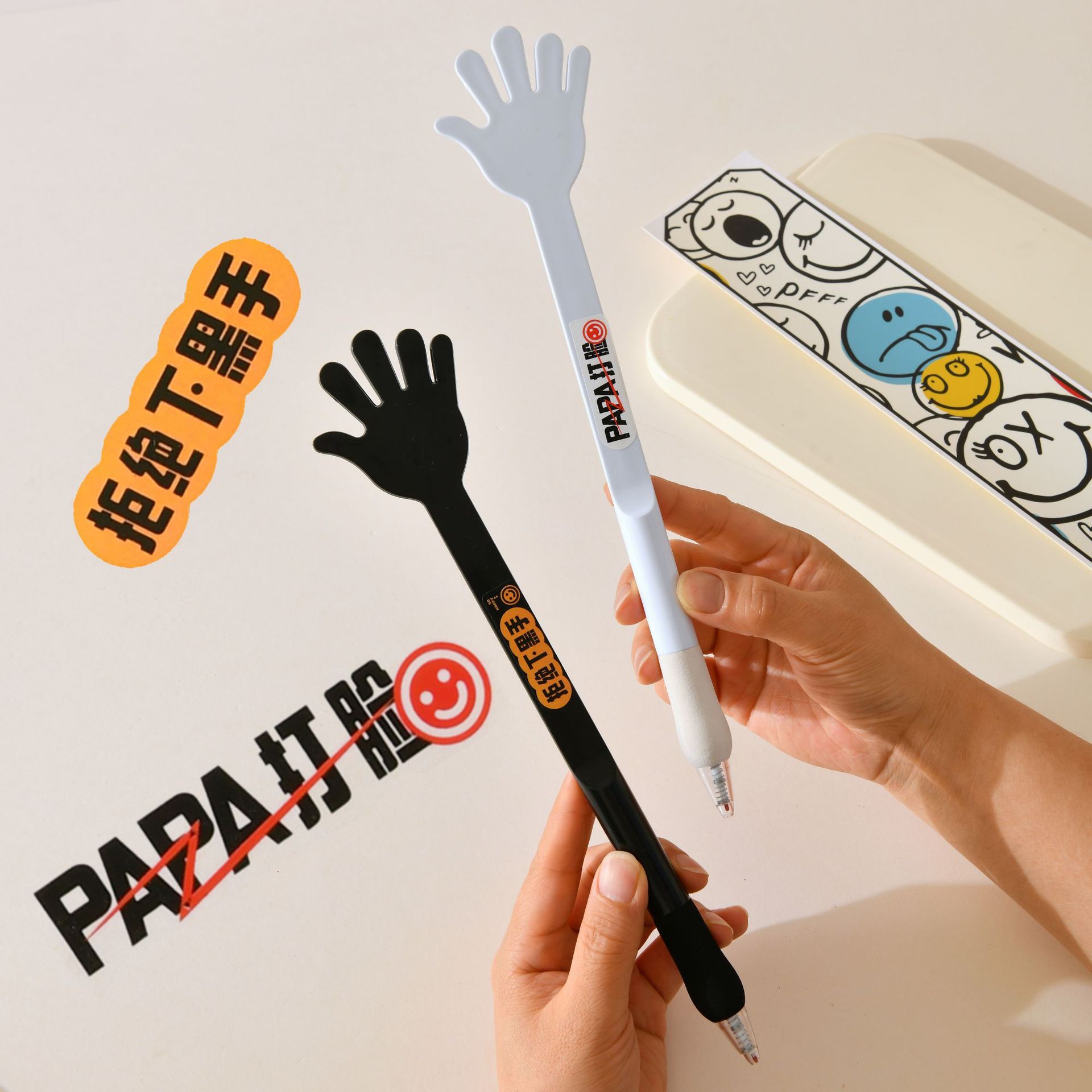 Flattery palm pen, fun gel pen, primary school palm pen, large-sized game prank prop, palm pen pic 12