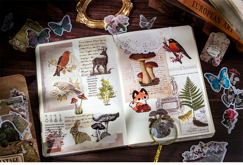 Xinqi New 260 Long Night Comfort Series Sticker Pack Retro and Nostalgic DIY Diary Water Cup Decoration Material Pack pic 14