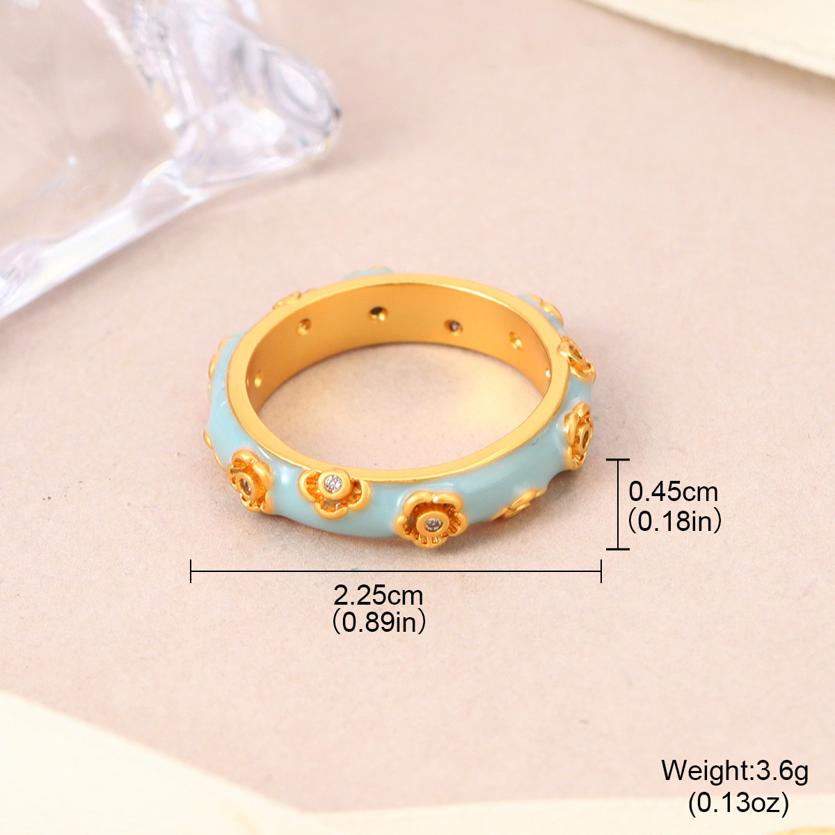 森系珐琅高级感锆石彩色戒指可调节小众设计不掉色花朵指环开口戒详情19