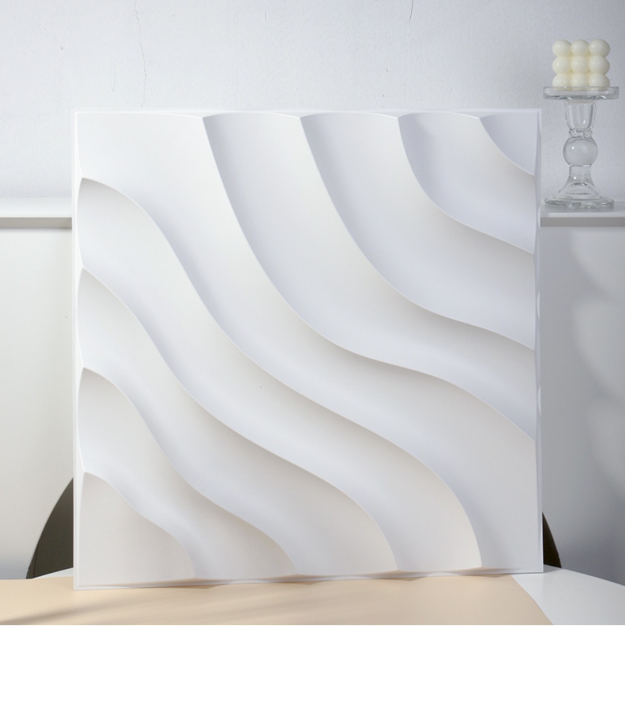 3D wall panel立体浮雕背景墙板贴客厅餐厅办公室民宿酒店KTV展厅遮丑墙壁PVC板跨境3D墙板绿生新材料详情10