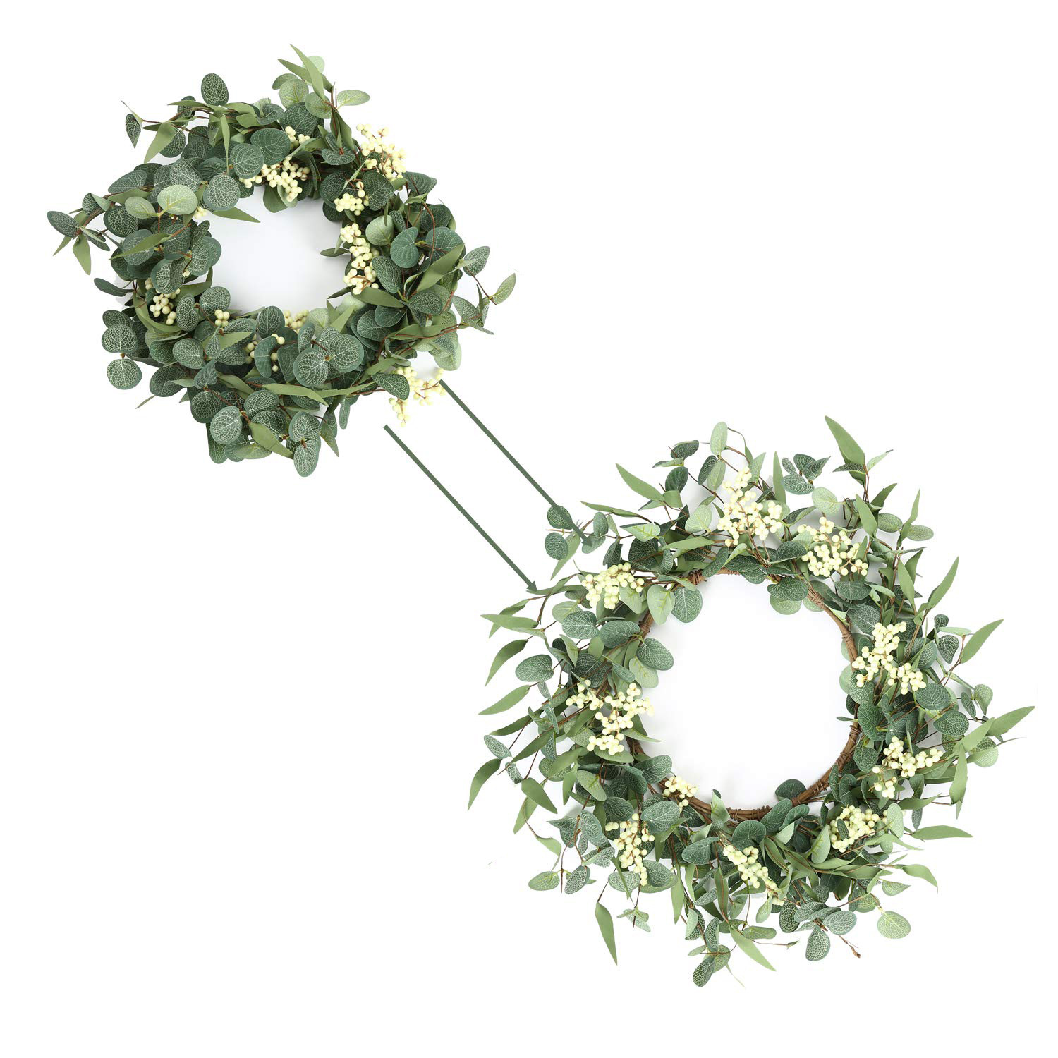 春夏季大号藤圈藤条桉树仿真浆果花环尤加利门挂复活节圣诞装饰品详情5