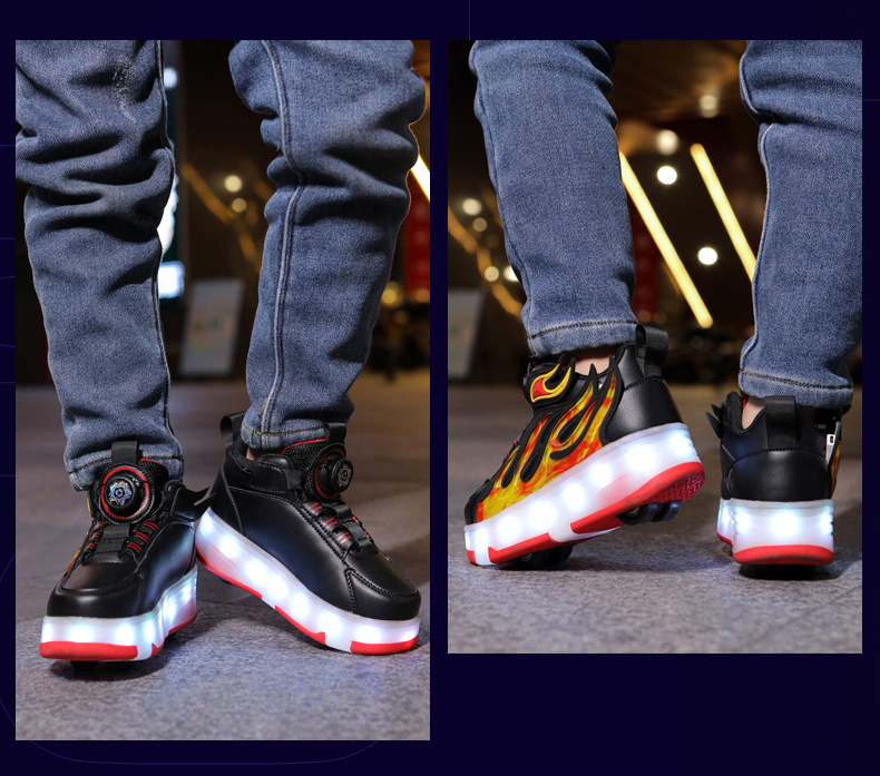 男童滑轮运动鞋轮滑鞋带灯四轮透气女童爆走鞋详情21