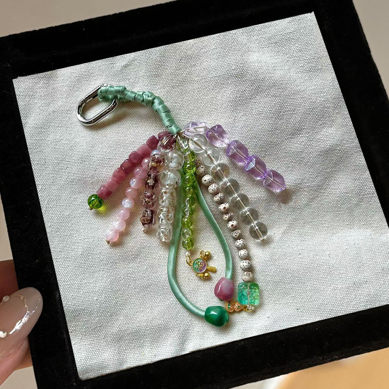 Harvest Blessing Seed Wenqi's same style wish seed beaded bag pendant, hand-woven fruit shell retro pendant pic 8