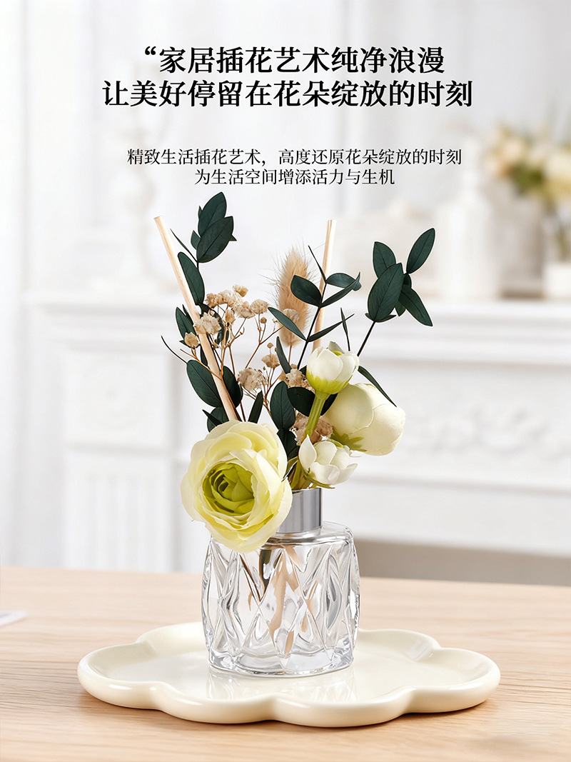 Nordic ins dried flower aromatherapy ornaments, flameless aromatherapy, home aromatherapy, indoor fragrance ornaments, essential oil rattan pic 2