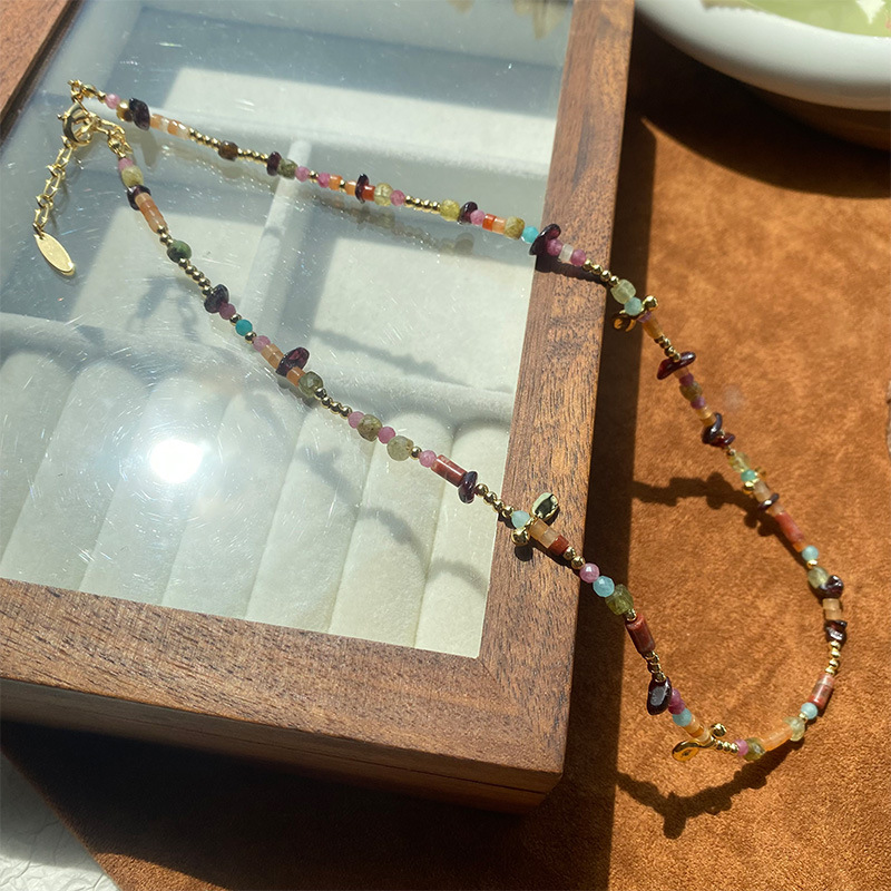 新款首发！彩虹碎石点点项链法式时尚轻奢精致潮流小众设计高级感详情3