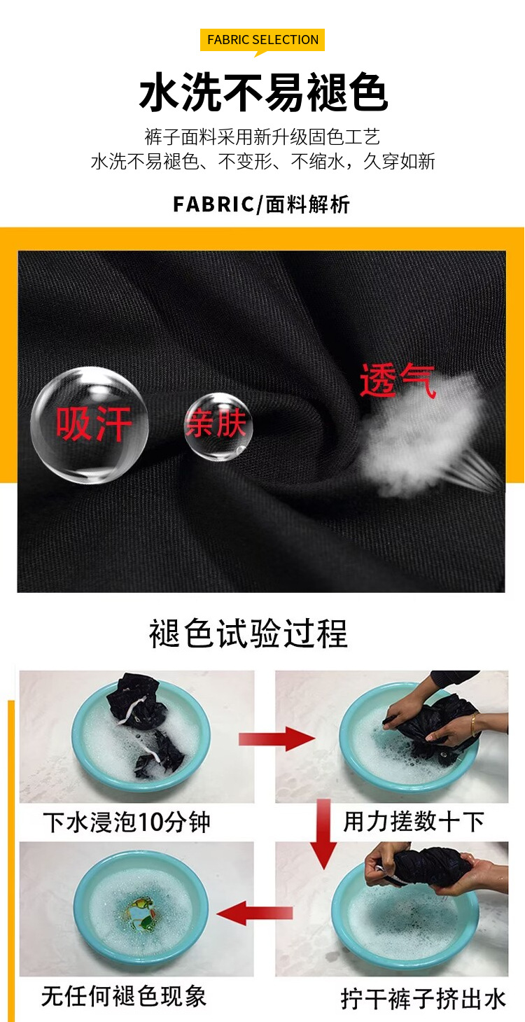 春秋季工装休闲裤子男士阔腿宽松纯棉男裤透气直筒运动裤长裤卫裤详情7