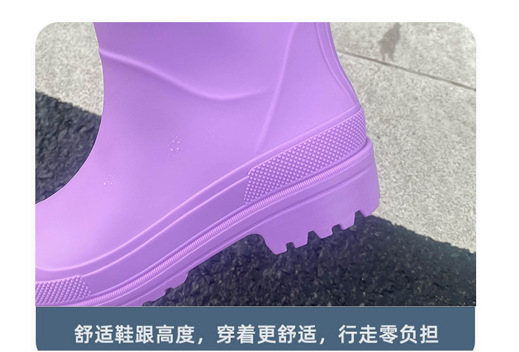 跨境时尚女雨鞋防滑水鞋防水雨靴韩版新款短筒套脚休闲工作出口详情9