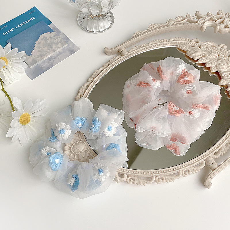 Large intestine hair band, Korean version of Organza, large intestine hair band, hair accessory, hair tie wholesale, rubber band, Instagram influencer, high appearance level pic 18